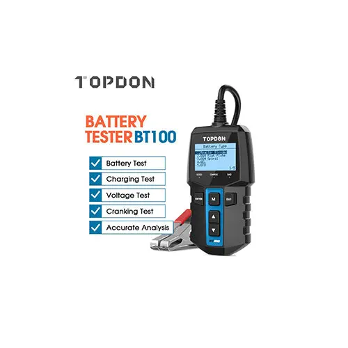 Topdon Bt100 12V Battery Tester Analyser 100-2000Cca 1