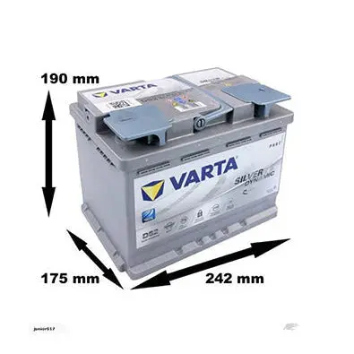 Varta D52 A8 Ln2 Silver Dynamic Agm Battery – 680Cca 60Ah 1