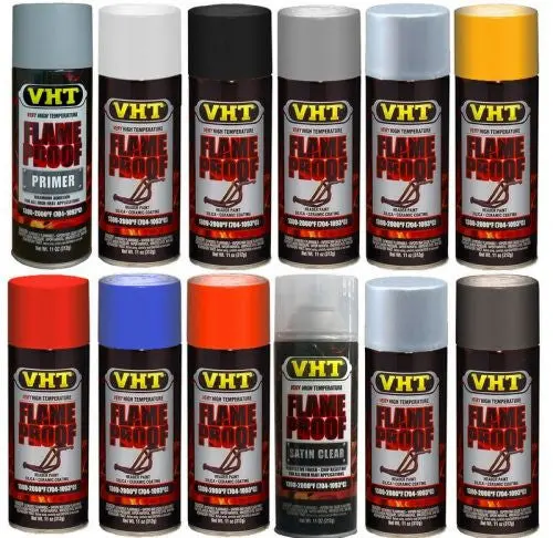 Vht Flameproof ( All Colours ) Sp100 Flat Grey Primer Sp101 Flat White Sp102 Flat Black Sp104 Flat Grey Sp106 Flat Silver Sp108 Flat Yellow Sp109 Flat Red 1