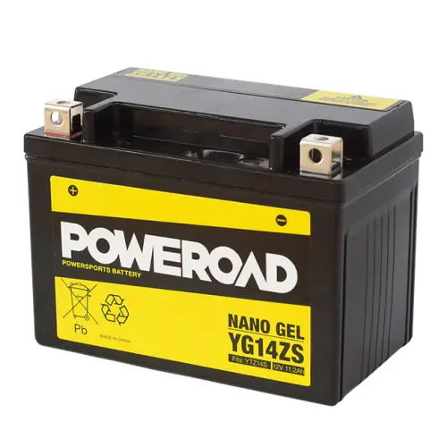 Poweroad Nano Gel Motorcycle Battery 12V 11.2Ah 170Cca - Cyg14zs 1