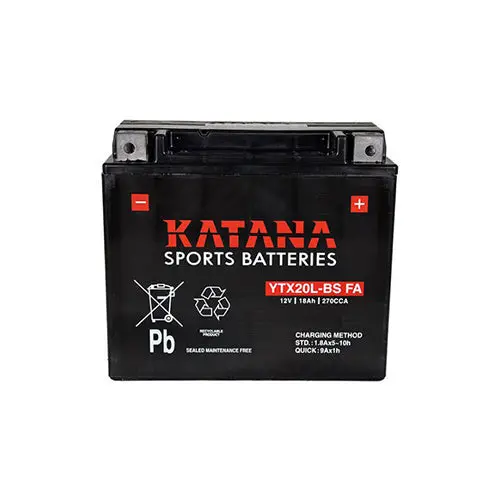 Katana Ytx20l-Bs Fa Premium Maintenance-Free Vrla Motorcycle Battery 12V 18Ah - 6-Month Warranty 1