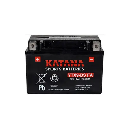 Katana Ytx9-Bs Fa Premium Maintenance-Free Vrla Motorcycle Battery 12V 8Ah - 6-Month Warranty 1
