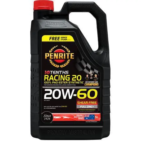 Penrite 10 Tenths Racing 20W-60 5L Engine Oil - Racing20w60005 1