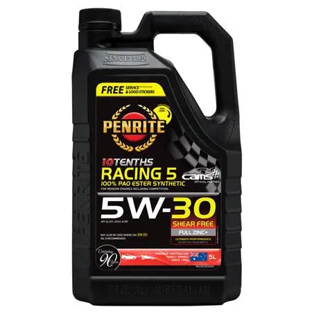 Penrite 10 Tenths Racing 5W-30 5L Engine Oil - Racing5w30005 1