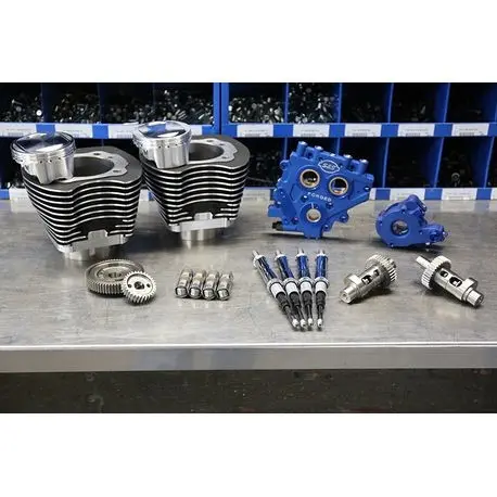 S&S Cycle - 110" Power Package For Hd® Twin Cam 96™, 103™ Models With 585 Easy Start® Gear Drive Cams - Wrinkle Black 1