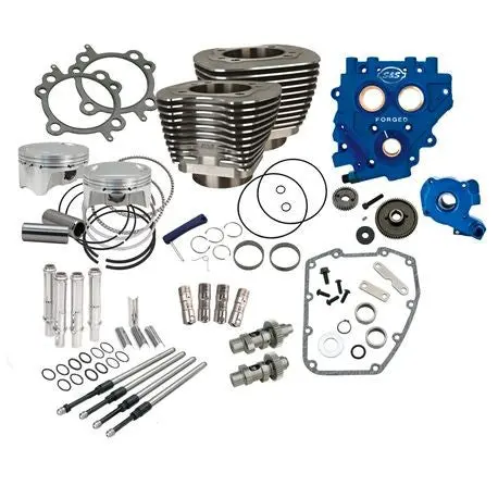 S&S Cycle - 110" Power Package For Hd® Twin Cam 96™, 103™ Models With 585 Easy Start® Gear Drive Cams - Wrinkle Black 2