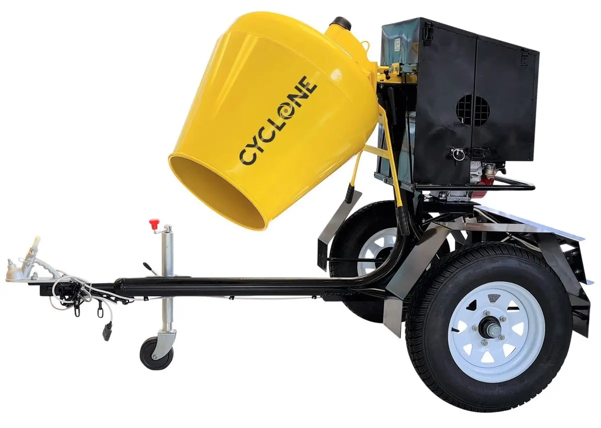 Cyclone R190 Concrete Mixer Road Towable - Yanmar Diesel Engine 1