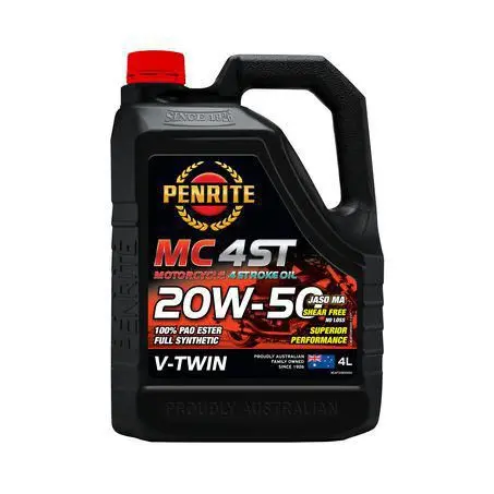 Penrite 4-Stroke 20W-50 Pao & Ester Motorcycle Engine Oil 4L - Mc4vt20w50004 1
