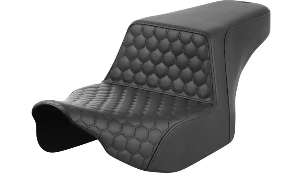 Saddlemen Step-Up Seat - Front Honeycomb - Black Stitching (823-07-17700) Touring 23-24 1