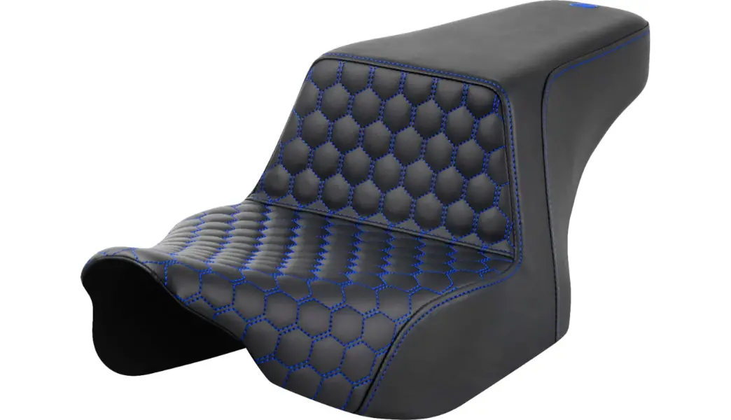 Saddlemen Step-Up Seat - Front Honeycomb - Blue Stitching (823-07-17701) Touring 23-24 1