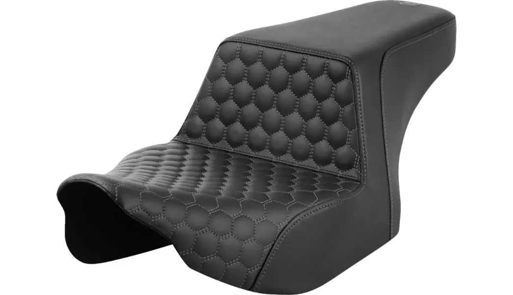 Saddlemen Step-Up Seat - Front Honeycomb - Gray Stitching (823-07-17702) Touring 23-24 1