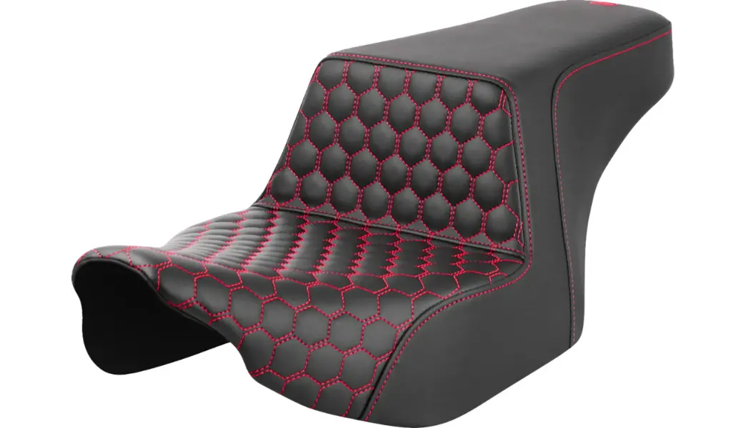 Saddlemen Step-Up Seat - Front Honeycomb - Red Stitching (823-07-17704) Touring 23-24 1