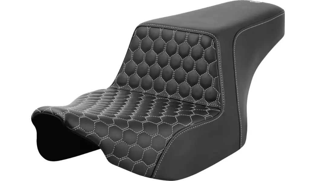 Saddlemen Step-Up Seat - Front Honeycomb - Silver Stitching (823-07-17705) Touring 23-24 1