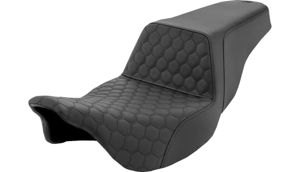 Saddlemen Step-Up Seat - Honeycomb - Black Stitching (808-07B-177) Cvo 14, Touring 08-24 1