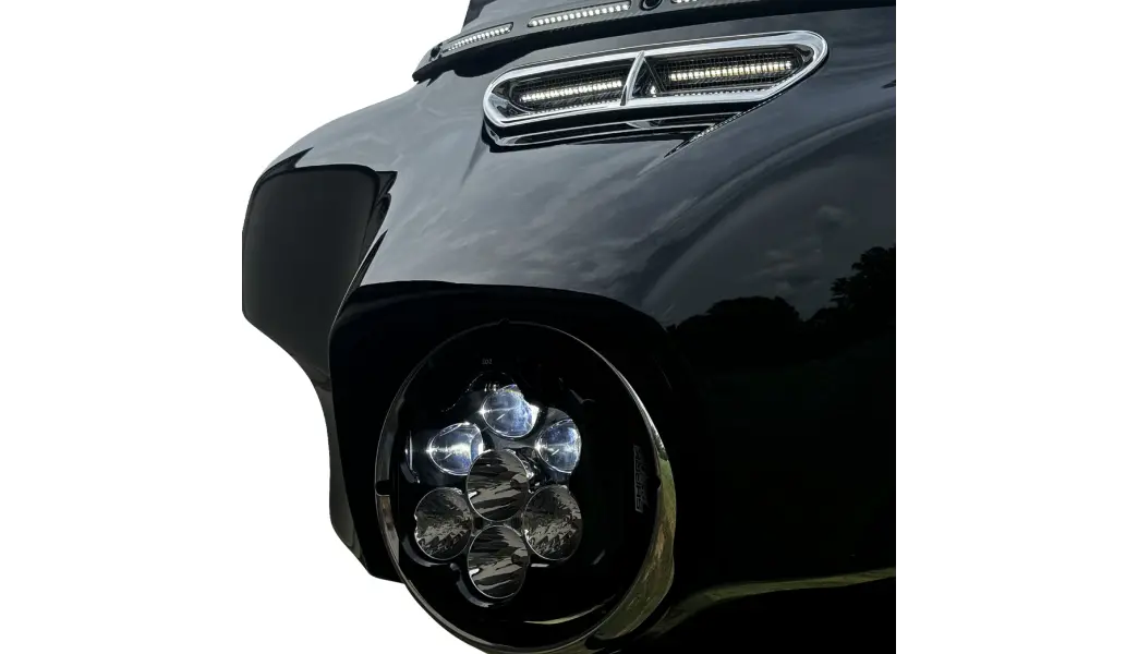 Custom Dynamics Shark Demon™ Performance Led Headlight For 1994-2023 Batwing & Road King 1