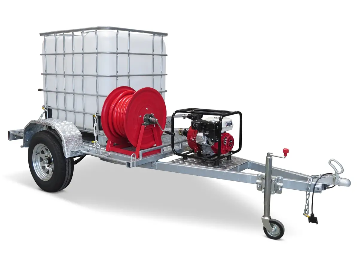 Fire Fighting Trailer 1000L Honda Fireboss Pump + Hose Reel 1