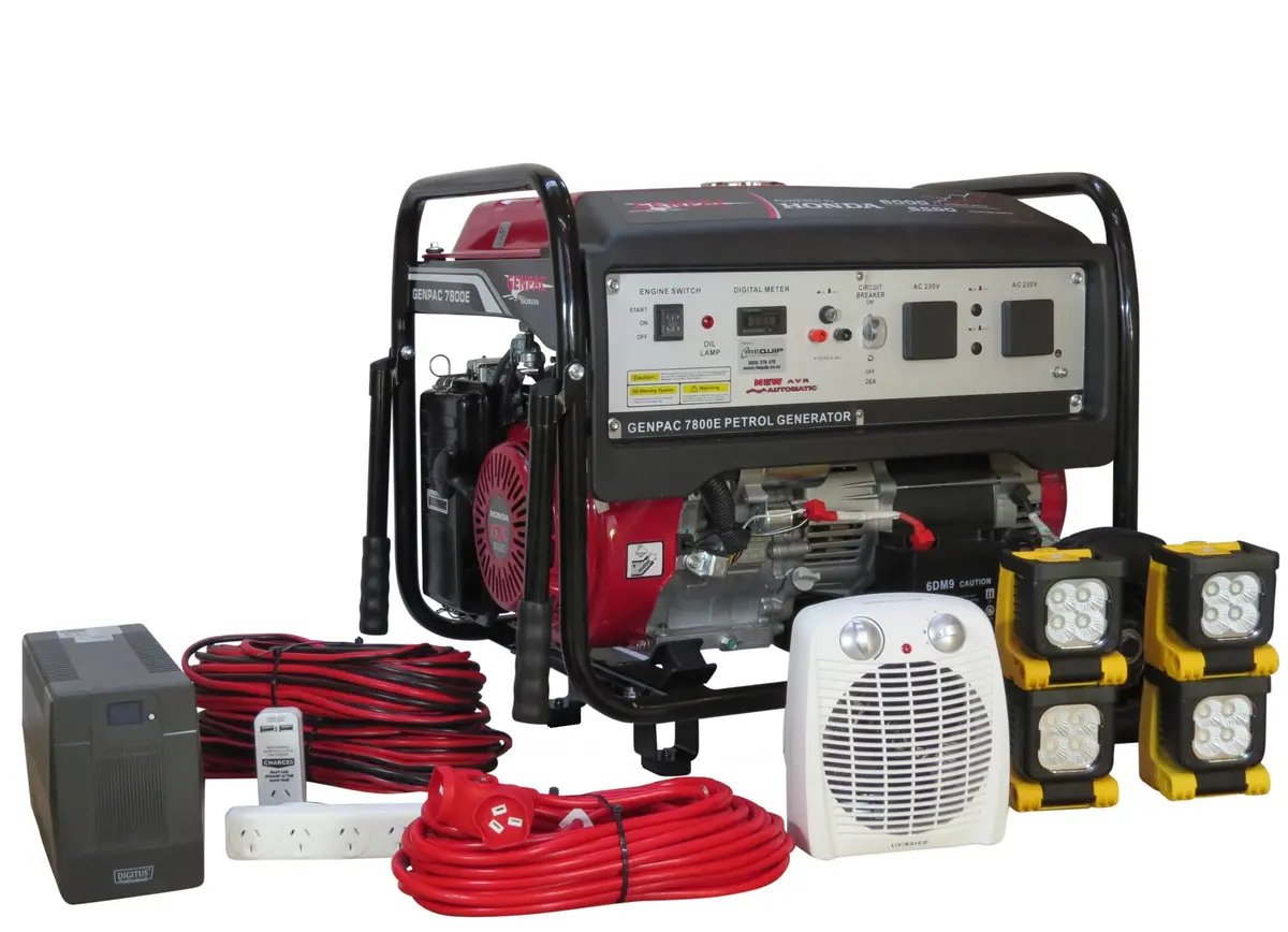 Genpac 7800E 6.5Kw Honda Powered Generator + Emergency Backup Kit 1