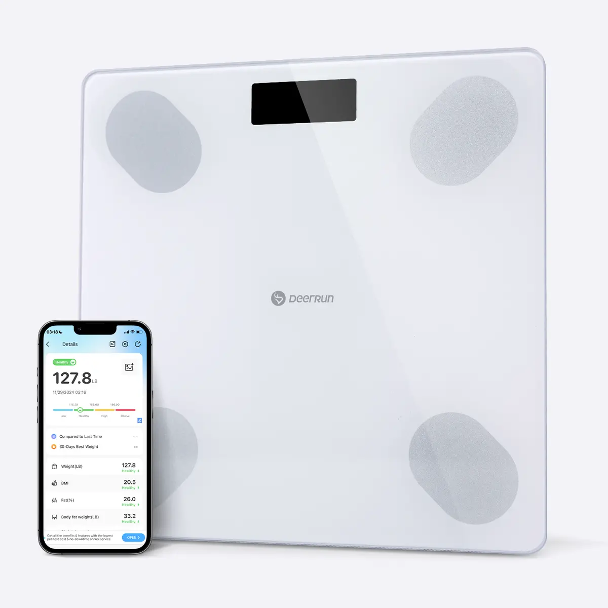 Deerrun® Smart Scale For Body Weight, Fsa Hsa Eligible 1