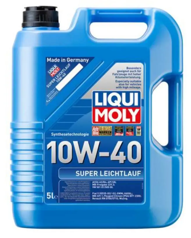 5L Liqui Moly 10W-40 Super Leichtlauf Motor Oil-(Synthetic Technology). Made In Germany 1