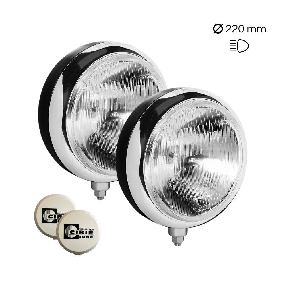 Pack De Faróis De Longo Alcance, Tipo Super Oscar (Ø 220Mm) + Capas Cibié 1