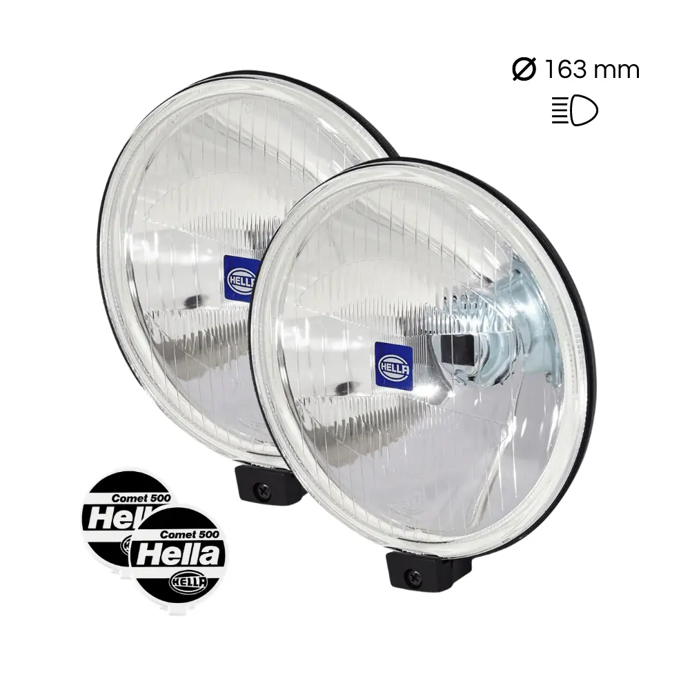 Pack De Faróis De Longo Alcance Hella Comet 500 + Capas (Ø 163Mm) 1
