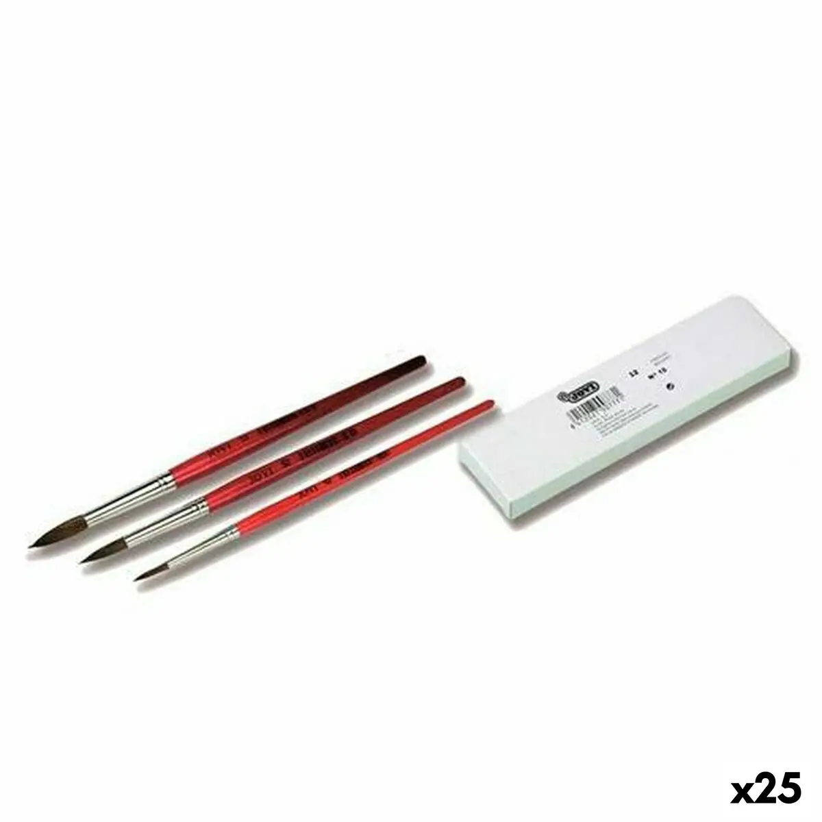 Pincéis Jovi Poney Nº12 Castanho 20,3 Cm 10,3 Mm 12 Peças (25 Unidades) 1