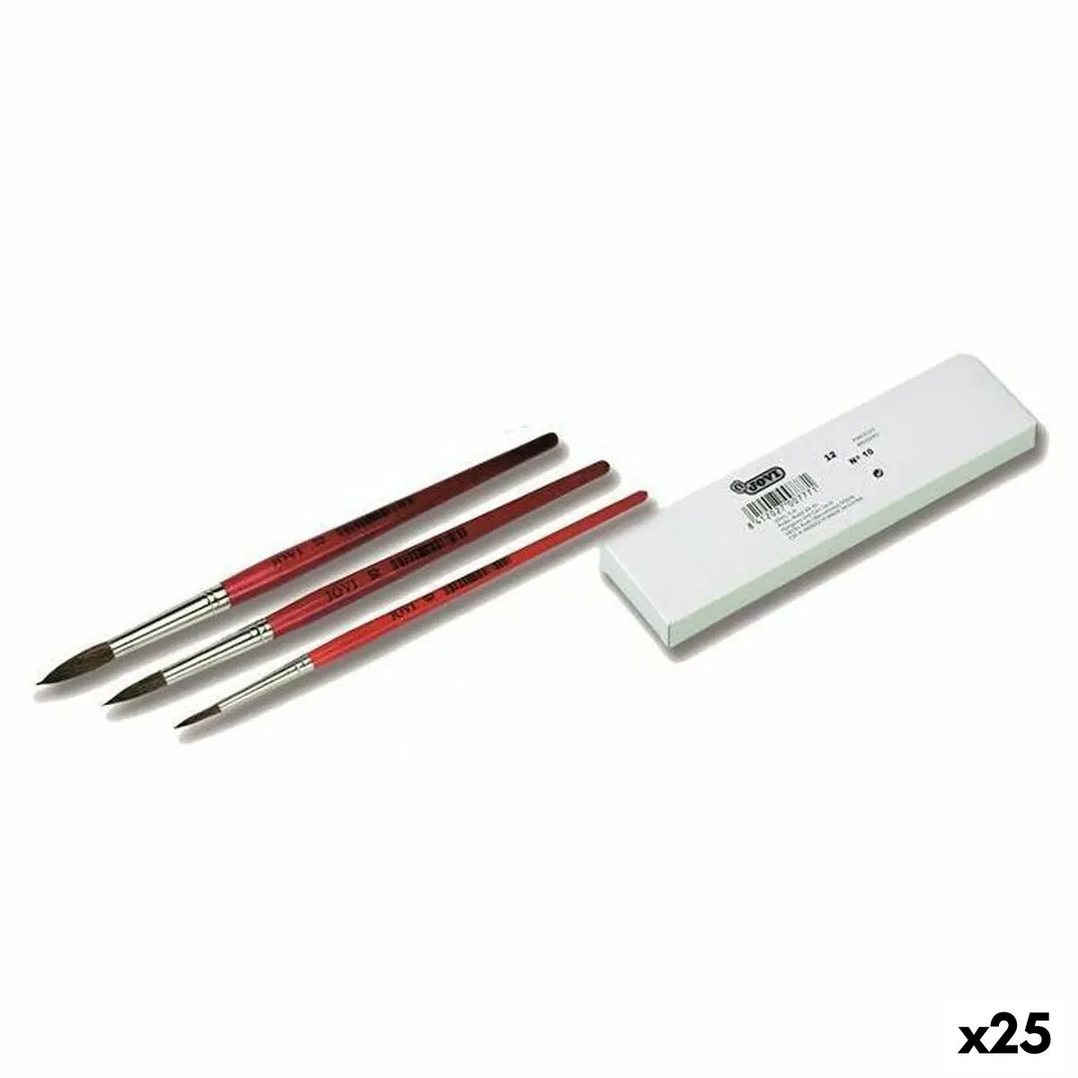Pincéis Jovi Poney Nº3 Castanho 178 Mm 5,5 Mm 12 Peças (25 Unidades) 1