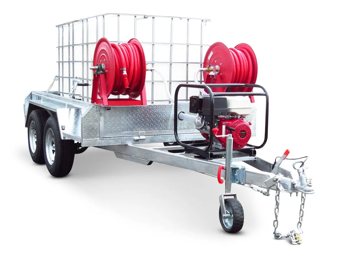 Safari Fireking 2000L Tandem Fire Fighter Trailer Including Hose Reels 1