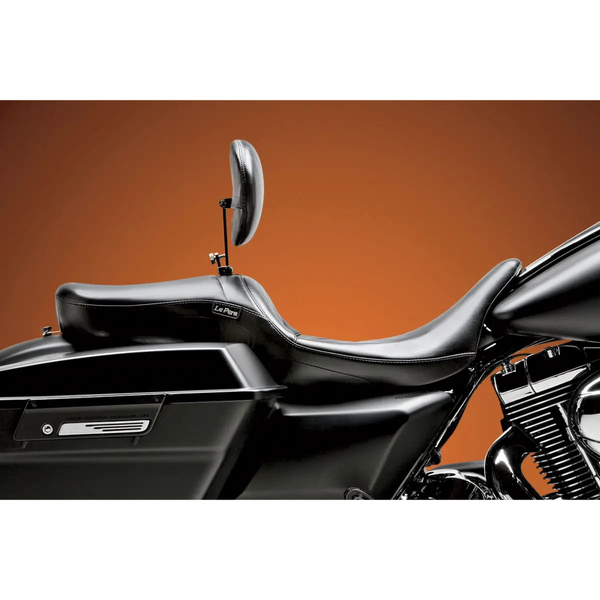 Le Pera Maverick Seat - With Backrest - Smooth - Black (Lk-957Brs) Touring 08-23 1