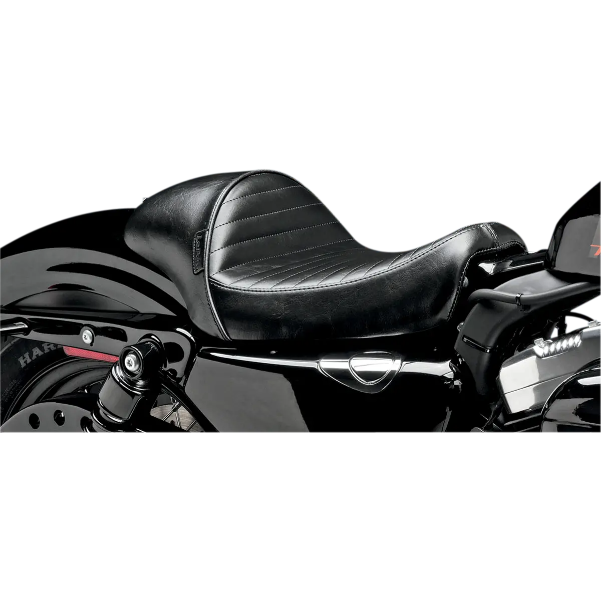 Le Pera Stubs Cafe Seat - Pleated - Black (Lk-426Pt) Sportster 04-22 1