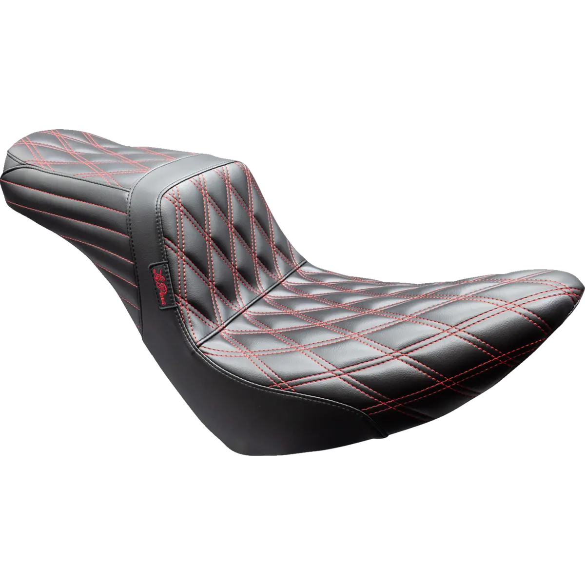 Le Pera Tailwhip Seat - Black - Double Diamond - Red Stitch - Fx/Fl (Lyr-580Dd-R01) Softail 18-25 1