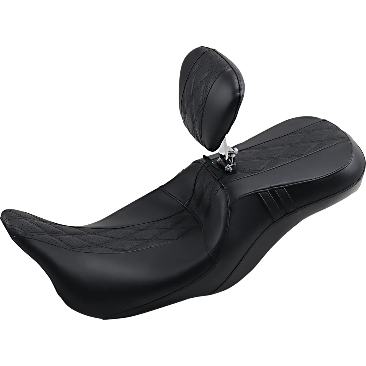 Le Pera Outcast Gt Seat - 2-Up - With Backrest - Black Double Diamond - Perforated (Lk-997Brgt2) Touring 08-22, Cvo 14 1