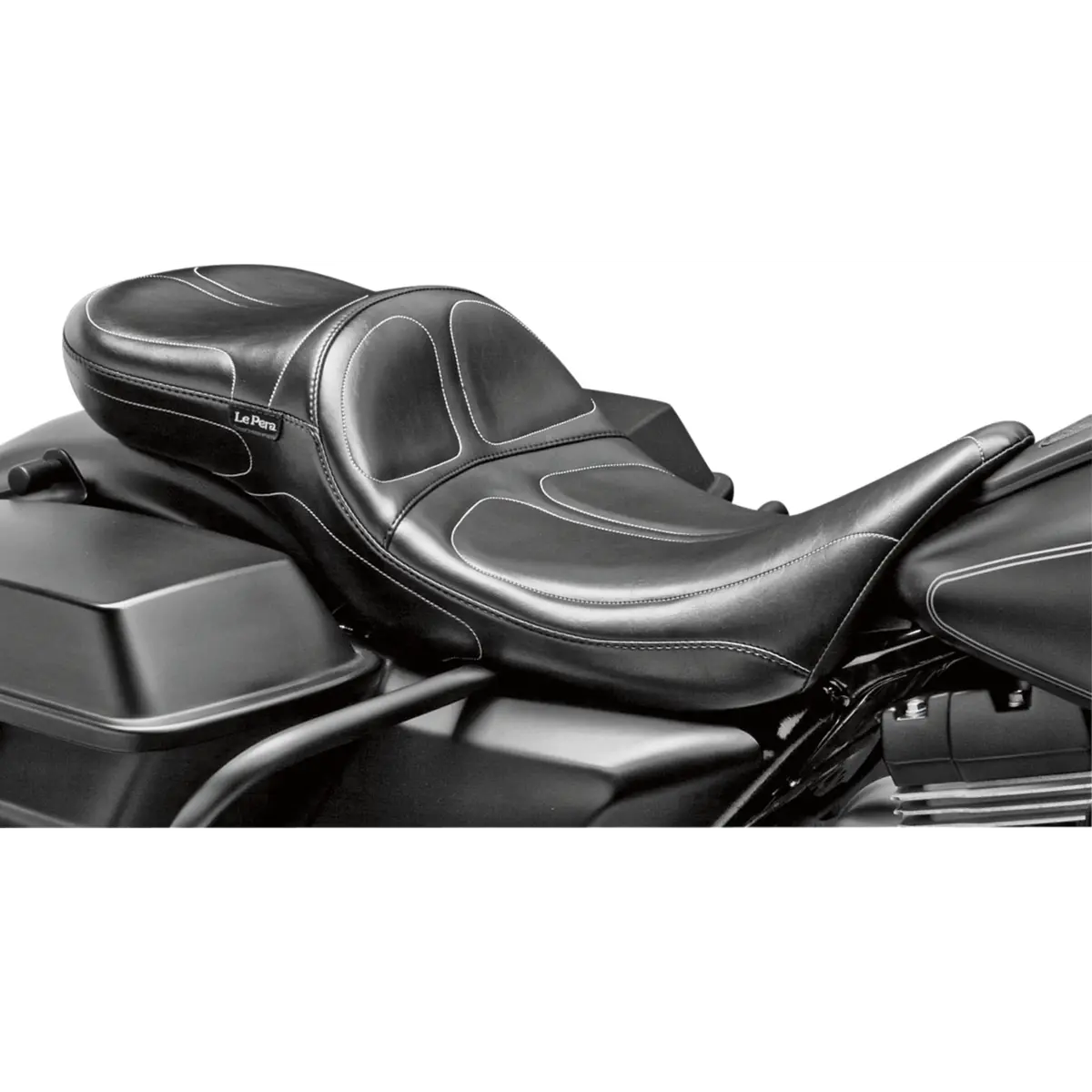 Le Pera Maverick Daddy Long Legs Seat - Black - Stitched (Lk-957Dl) Touring 08-23 1
