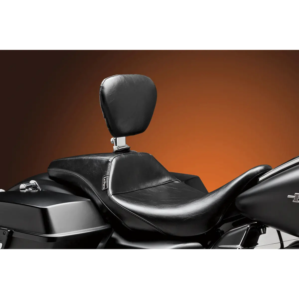 Le Pera Outcast Daddy Long Legs Seat - Full-Length - W/ Backrest - Smooth - Black (Lk-987Dlbr) Touring 08-24 1
