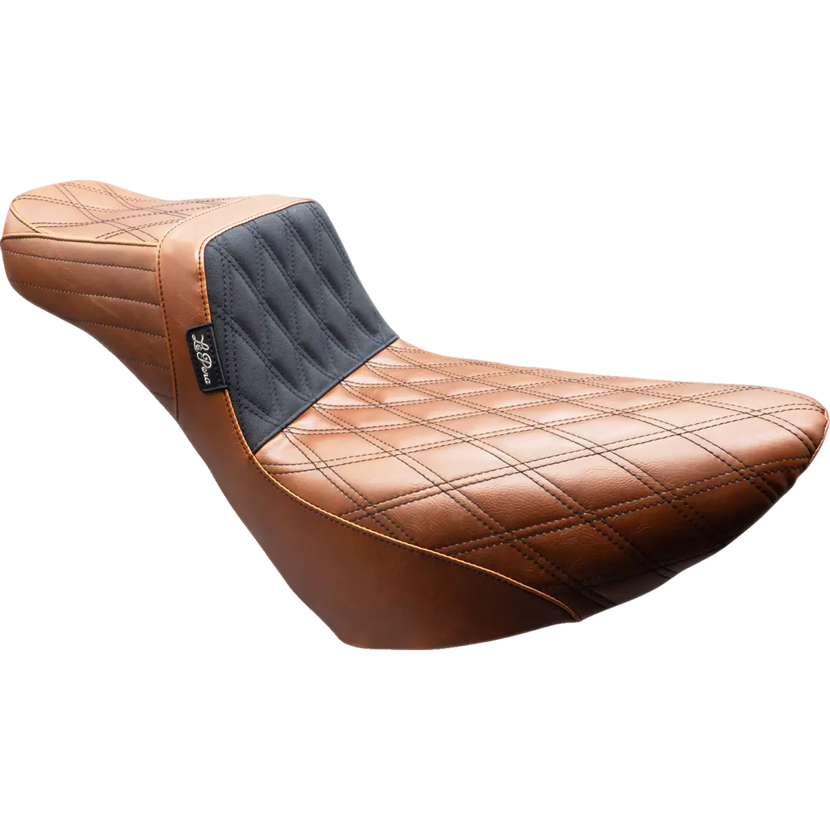 Le Pera Tailwhip Daddy Long Legs Seat - Brown - Double Diamond - Black Stitch - Fl/Fx (Lyr-580Dltdv01) Softail 18-25 1