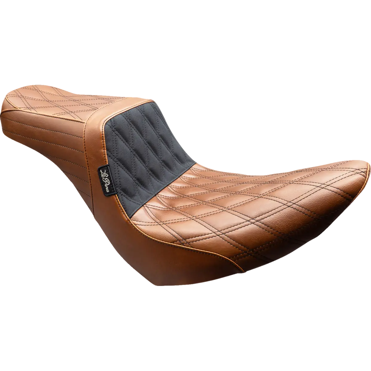 Le Pera Tailwhip Seat - Brown - Double Diamond - Black Stitch - Fx/Fl (Lyr-580Tdv01) Softail 18-25 1