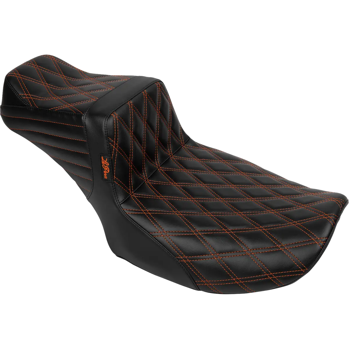 Le Pera Tailwhip Daddy Long Legs Seat - Burnt Orange Double Diamond Stitch - Flh/Flt (Lv-587Dldd-Ob4) Touring 23-25 1