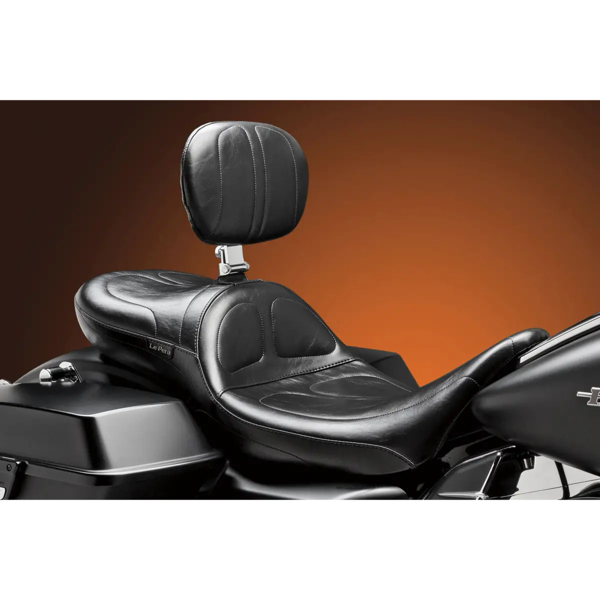 Le Pera Maverick Daddy Long Legs Seat - With Backrest - Black - Stitched (Lk-957Dlbr) Touring 08-23 1