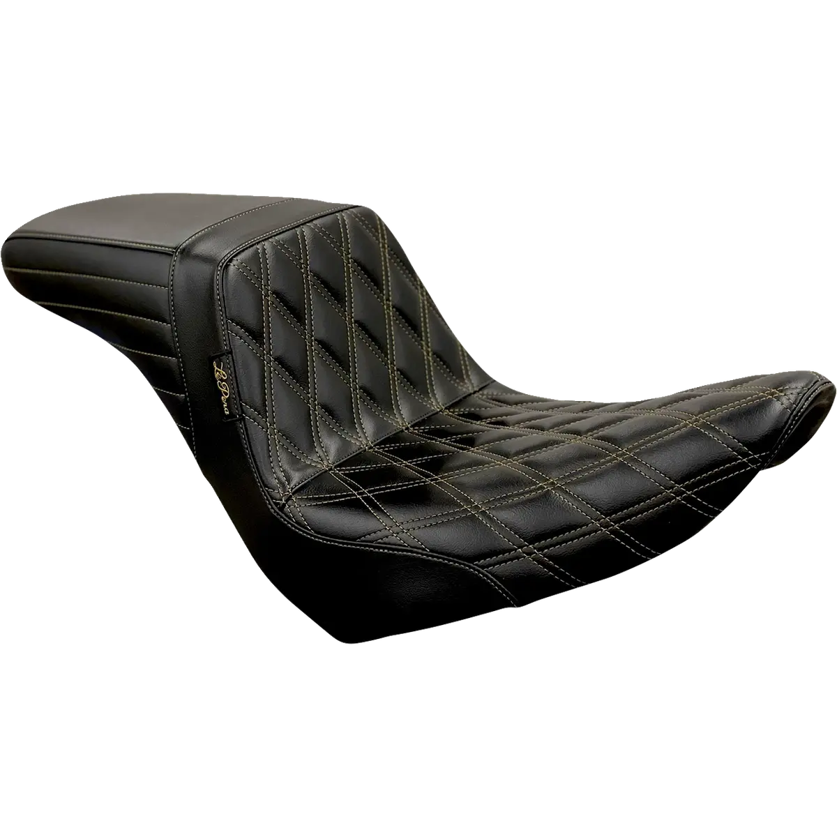 Le Pera Kickflip Seat - Diamond W/Chestnut Stitching - Black (Lyr-590Dd-Chet) Softail 18-23 1