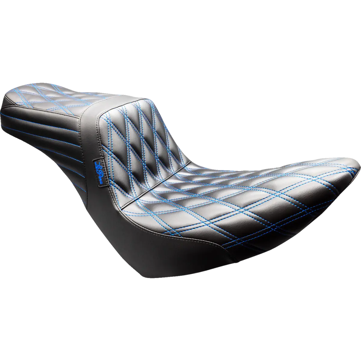 Le Pera Tailwhip Seat - Black - Double Diamond - Blue Stitch - Fx/Fl (Lyr-580Dd-Be01) Softail 18-25 1