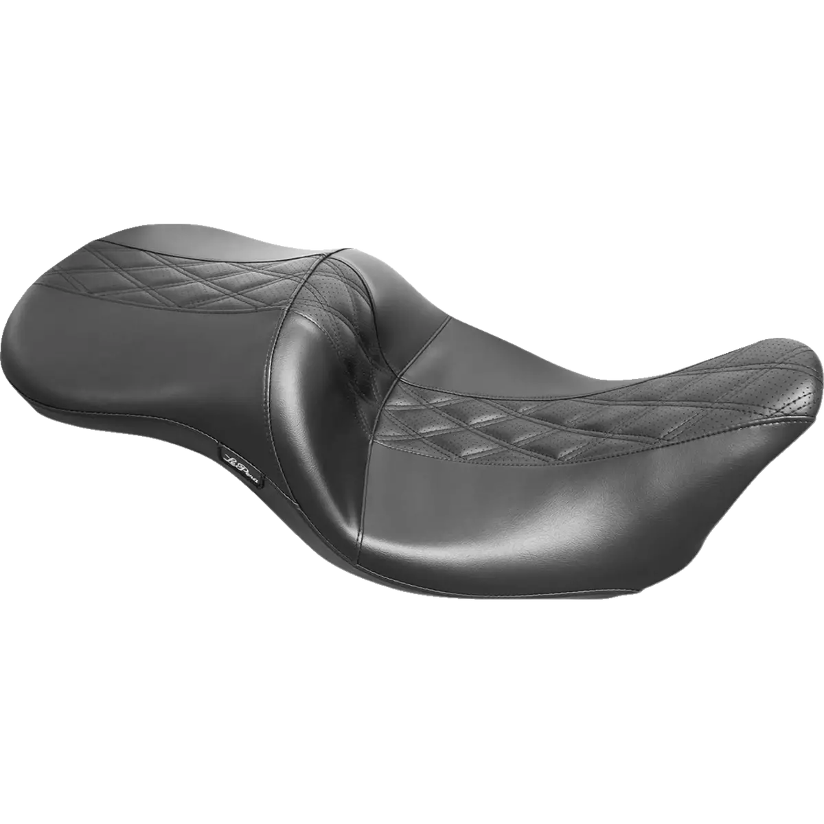 Le Pera Maverick Seat - Without Backrest - Hr Black Inlay Double Diamond - Black (Lk-957Hr2) Cvo 14, Touring 08-23 1