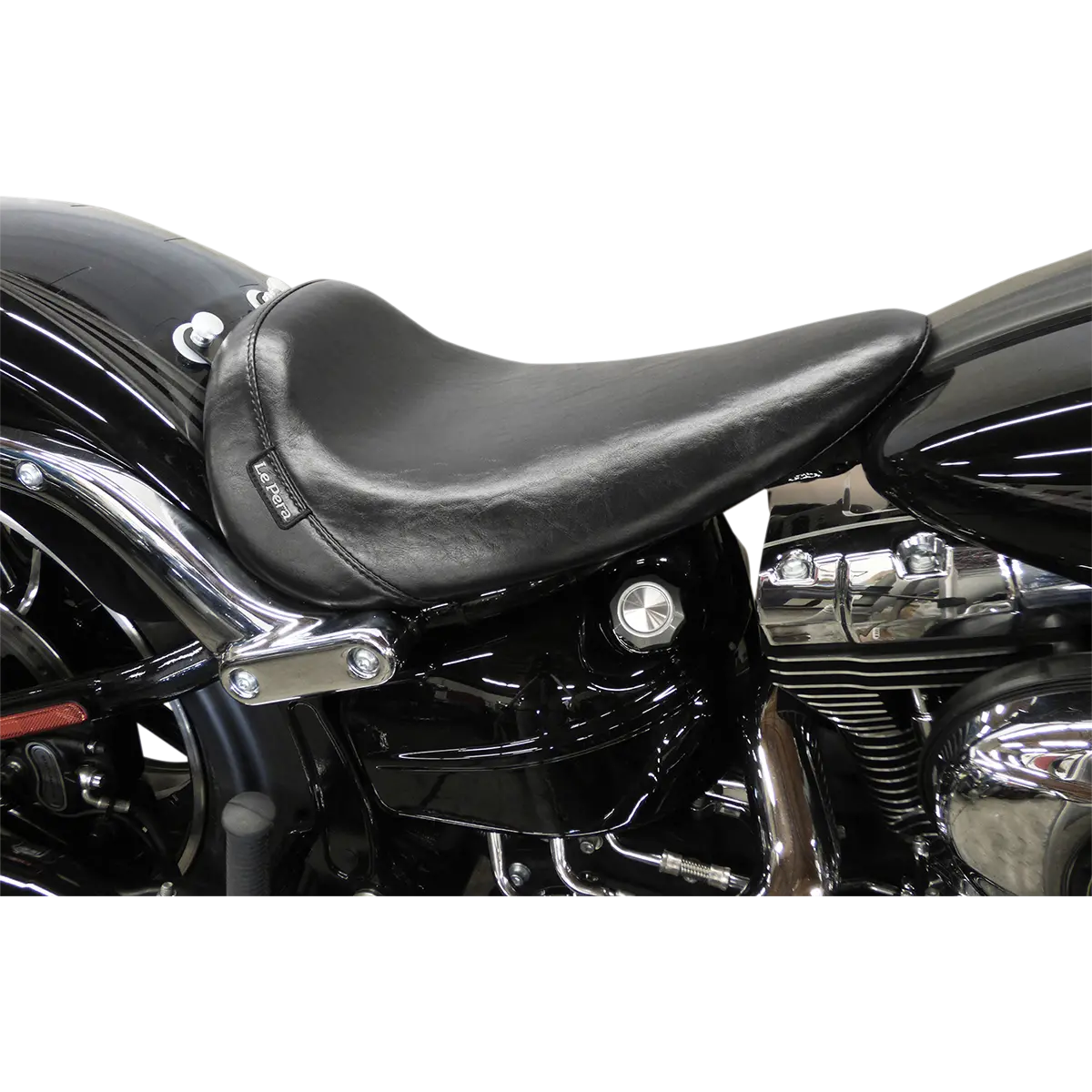 Le Pera Bare Bones Solo Seat - Smooth - Black (Lkb-007) Softail 13-17 1