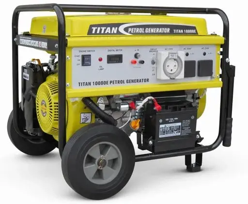 Titan 10000E Petrol Generator With 32Amp Single Phase Socket 230Volt 1