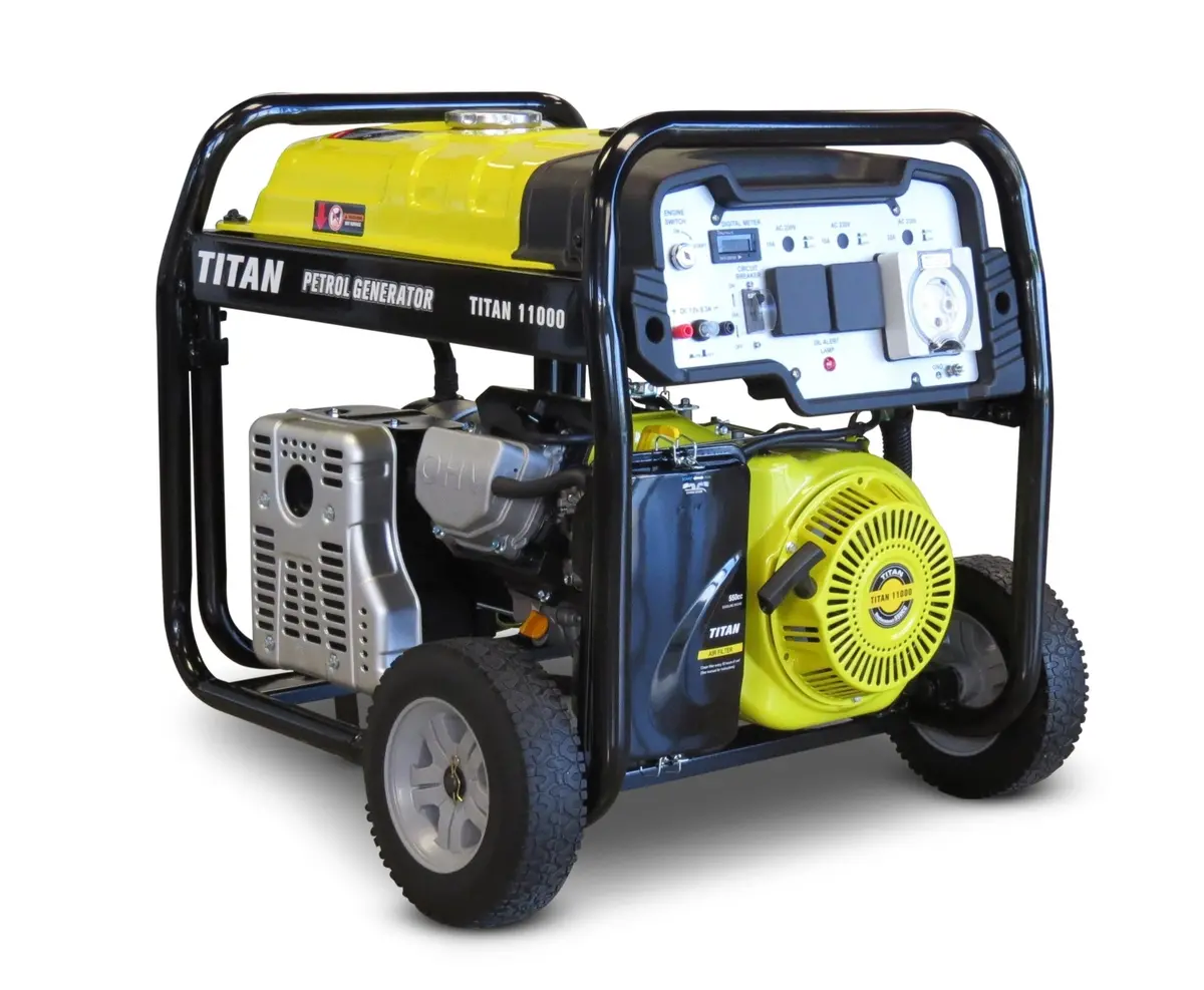 Titan 11000E 10Kw Petrol Generator Electric Start And Wheel Kit 1