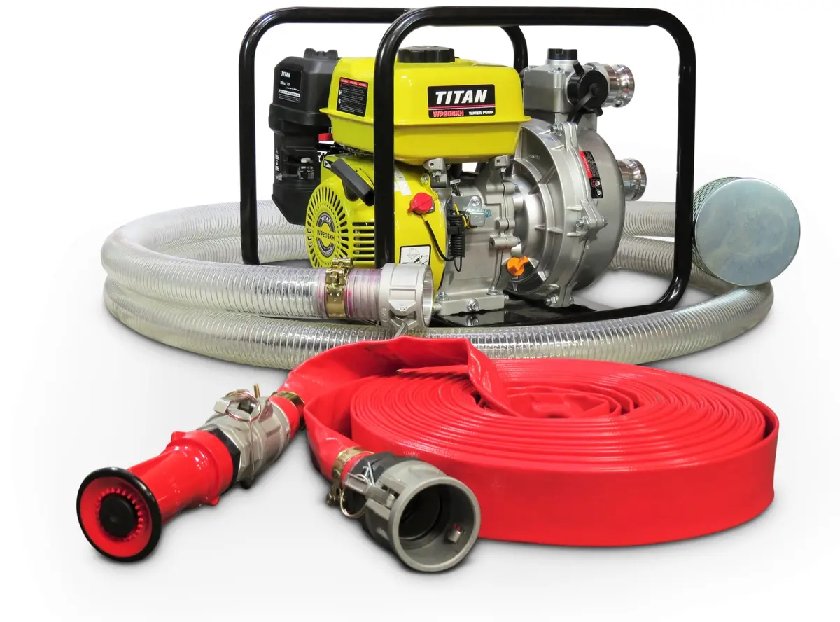 Titan 50Mm High Pressure Water Pump + Hose Kit 30M 1