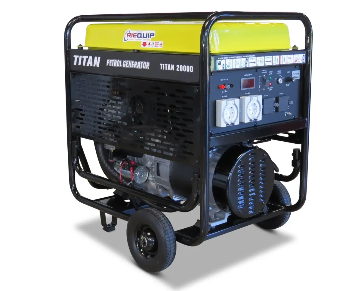Titan 20000E 18Kw Petrol Generator Electric Start And Wheel Kit 1
