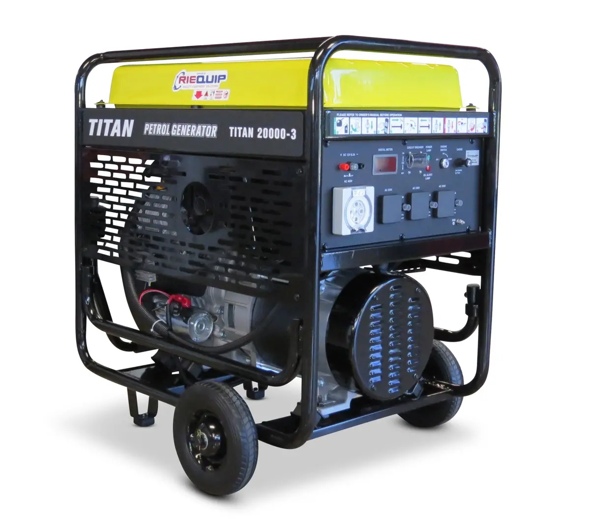 Titan 20000E-3 18Kw Petrol Generator Electric Start And Wheel Kit 1