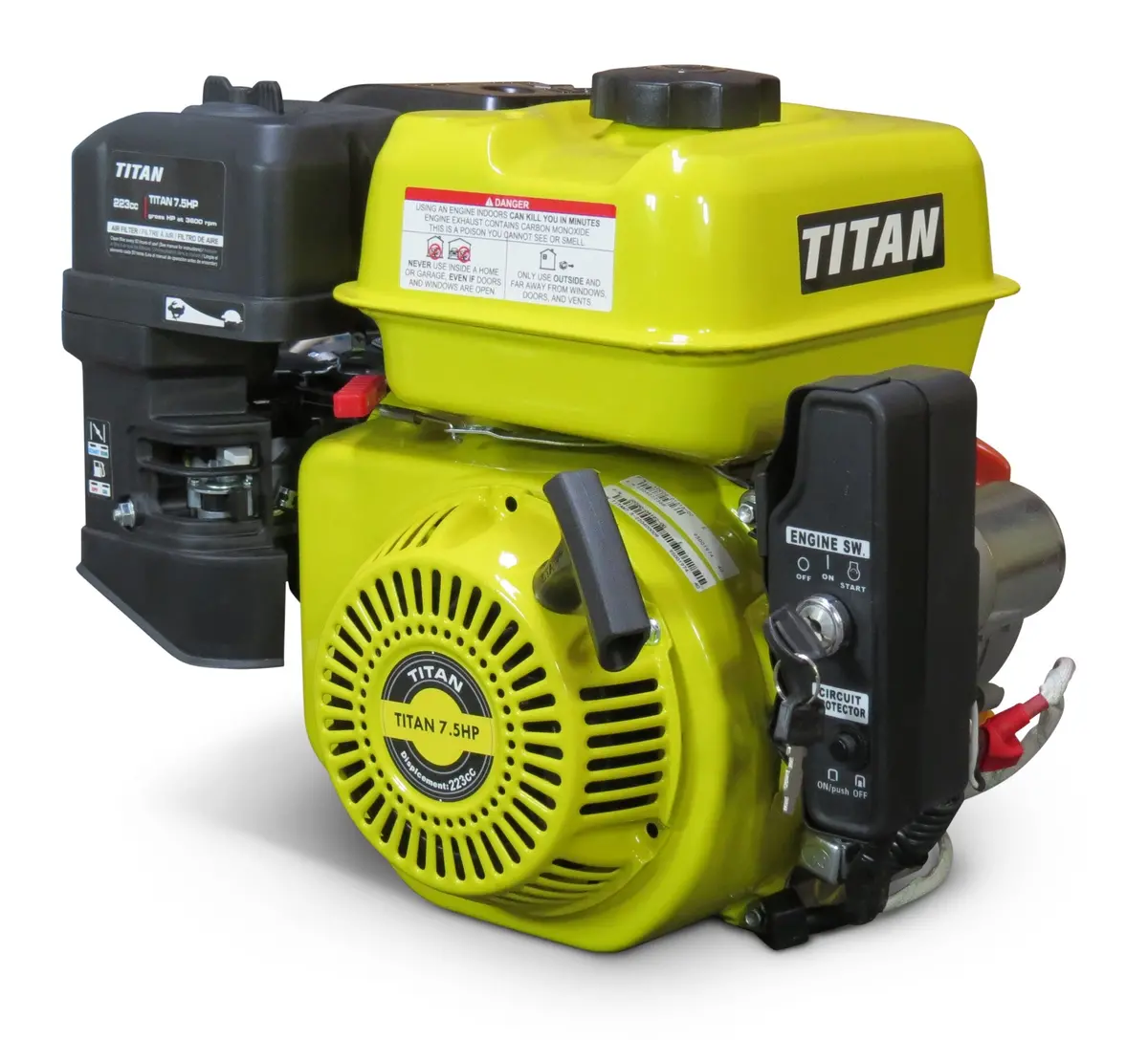Titan 7.5Hp 2:1 Reduction, Centrifugal Clutch, Electric Start Engine 1