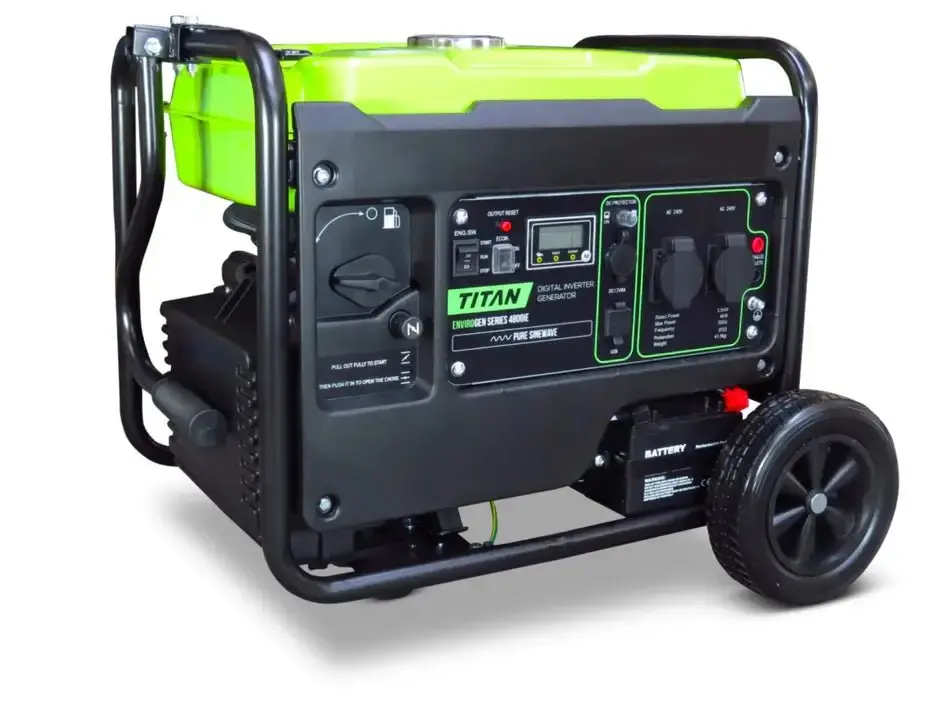Titan Envirogen 4800Ie Inverter Generator Electric Start - Incl Wheel Kit 1