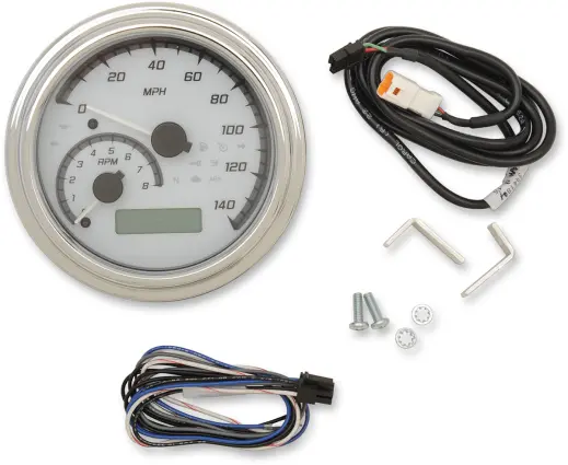 Dakota Digital 4-5/8" Tank Gauge System - White/Gray/Chrome Trim 2
